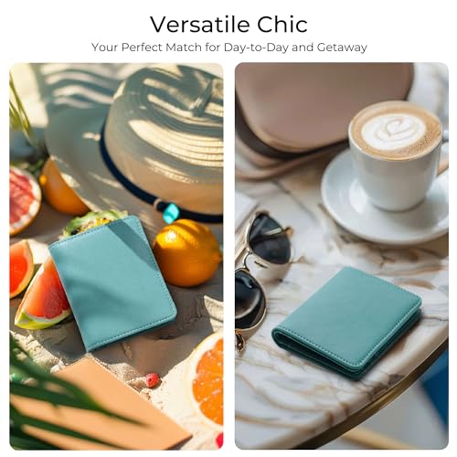 Alldaily Small RFID Wallet for Women Slim Compact Bifold Pocket Ladies Travel Mini Purse (Purist Blue)3
