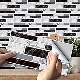 【Aplicación】Patrón de mármol de imitación, estilo nórdico simple. Usar pared y el suelo de azulejo de la etiqueta engomada Y Splashback.Perfecto para la cocina, cuarto de baño salón, chimenea, muebles y así sucesivamente.