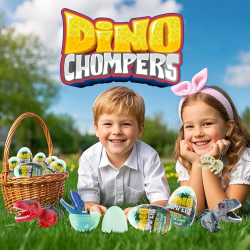 image for DINOBROS Easter Egg with Dinosaur Toys Filled for Kids, 4 Surprise Egg