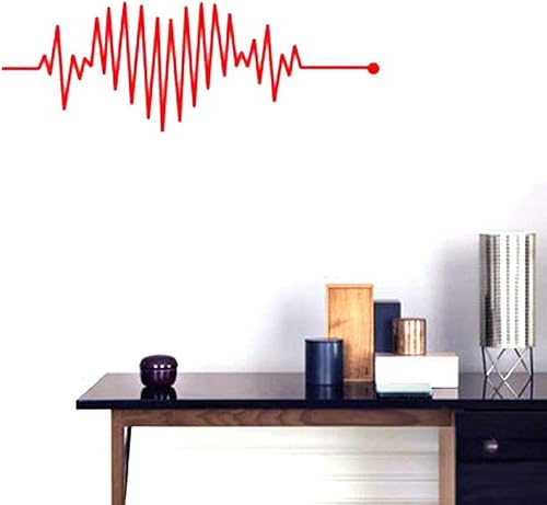 Miniatura 4 de BIBITIME Adhesivo de vinilo con electrocardiograma de corazón rojo para sala de estar, vacaciones, pareja, dormitorio, hija, guardería, novia,
