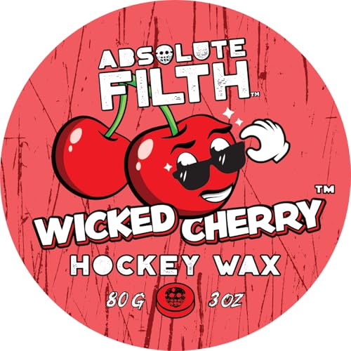 Absolute Filth - Wicked Cherry Scented Hockey Wax (Medium Tack) - Premium Performance for Maximum Grip & Blade Protection - Waterproof Your Stick Tape - 3oz Puck- Ice & Street US Made