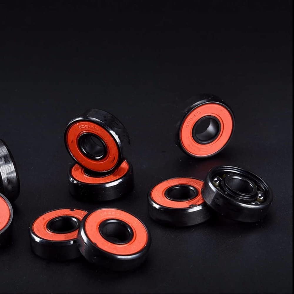 Bearings 8PCS 608 Hybrid Black Ceramic Bearings 7 Beads ABEC-9 High Rev Bearing for Skateboard LongBoard Inline Skate HandSpinner