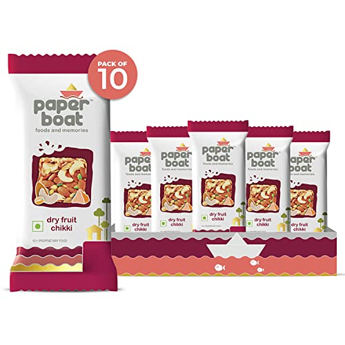 Image of Paper Boat Dry Fruit Chikki, (Pack of 10, 25g Each), Paper Boat Jamun, Fruit Juice, Zero Sugar Low-Calorie Drink, (Pack of 6, 200ml each) No Added Preservatives and Colours