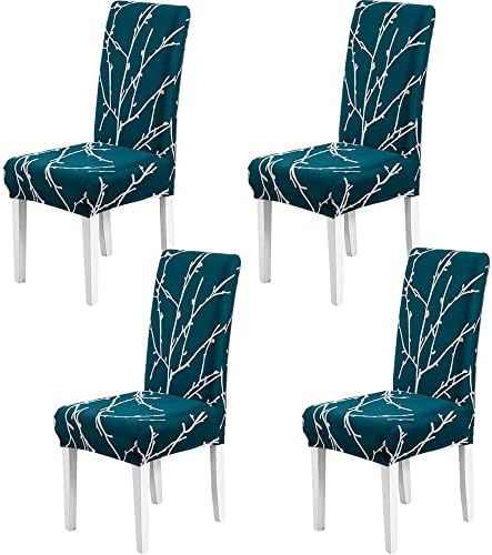 HZDHCLH Chair Covers Slipcovers Stretch Removable Washable Short Dining Chair Protector Cover Seat for Hotel,Dining Room,Ceremony (Gray, 4 PCS)