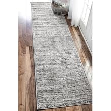 Nuloom Sherill Grey/Ivory, 26" x 12, Solid, Shaggy, Soft and Cozy, High Traffic, Stain Resistant, Easy Clean, Durable Runner for Bedroom, Living Room, Dining Space, Den, Foyer, Entryway