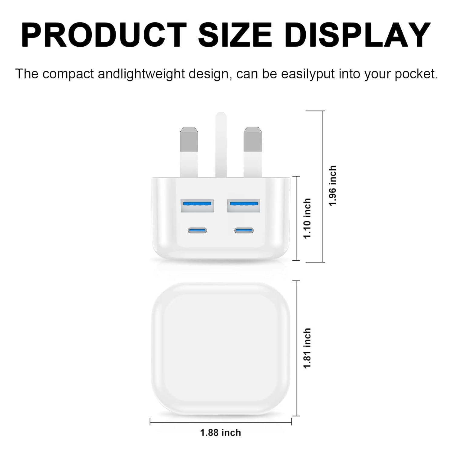 USB C and USB Plug UK Fast Charge,40W Multi USB Plug Fast Charger 20W Dual USBC Power Adapter i Phone Apple Type C Plugs with USB Port Head for iPhone 17 16 15 14 13 12 11 Pro Max Plus iPad 10th A16 — view 4
