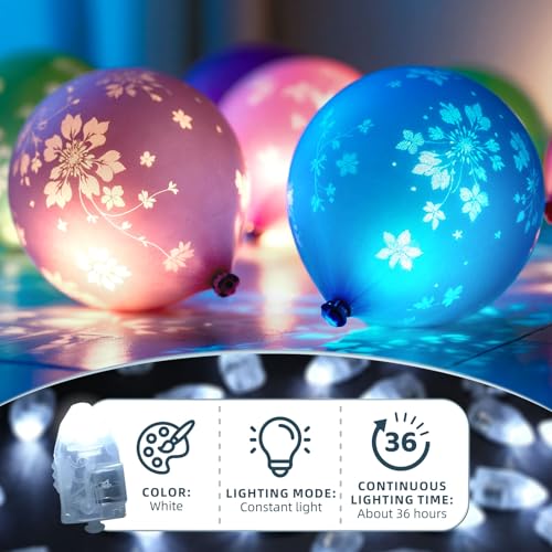 Image of LIHAO 30PCS Mini LED Lights, LED Balloon Light Up Balloons for Party Decorations, Party Lights for Paper Lanterns Birthday Party Wedding Bedroom Halloween Christmas Decoration - White