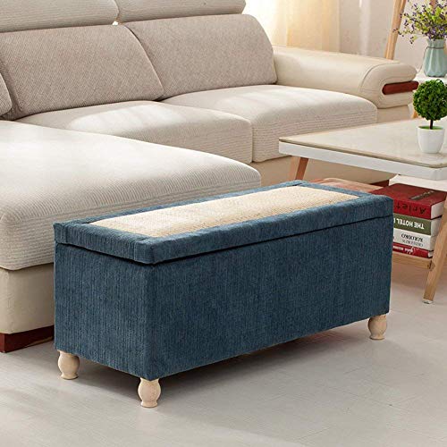 Banco de almacenamiento, reposapiés tapizado de lino con tapa de ratán tejido, taburete versátil para cambiar zapatos y caja de almacenamiento, 140 x 40 x 43 cm para entrada