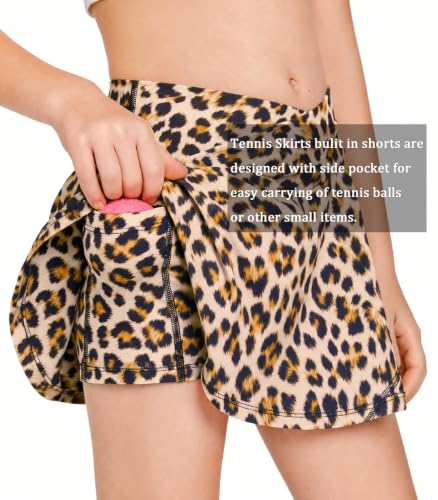 Image of Haloumoning Girls Tennis Skirt High Waisted Athletic Skorts