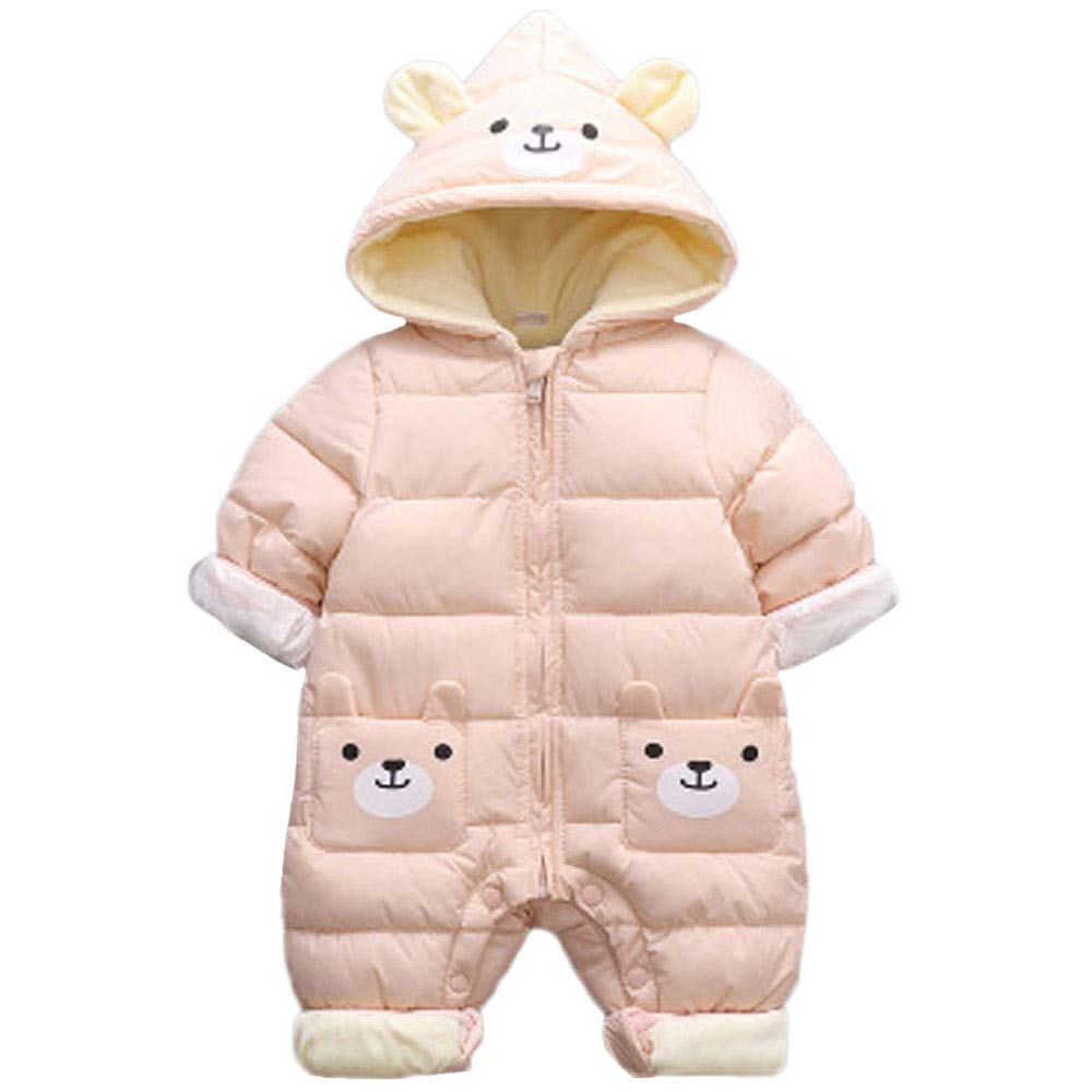 JELEUON Baby Girls Boys One Piece Zipper Down Jacket Jacket Pram Suit Jumpsuit Romper 6-12 Months