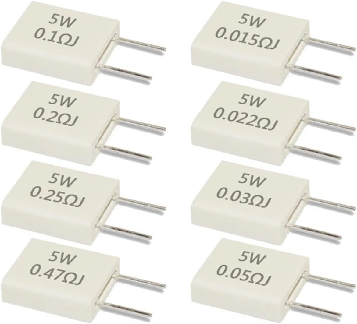 5W 0.01 0.015 0.022 0.02 0.025 0.03 0.047 0.05 0.1 0.15 0.22 0.25 0.3 0.33 0.47 Ohm Non-inductive Ceramic Cement Resistor 5Pcs(5W 0.15R 5pcs)