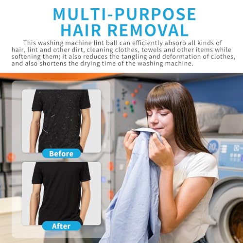 CNMTCCO Tierhaarentferner Waschmaschine,12 Stück Wiederverwendbar Fusselbälle Waschmaschine, Entfernt Tierhaare, Flusen, für Waschmaschine und Trockner(Blau)