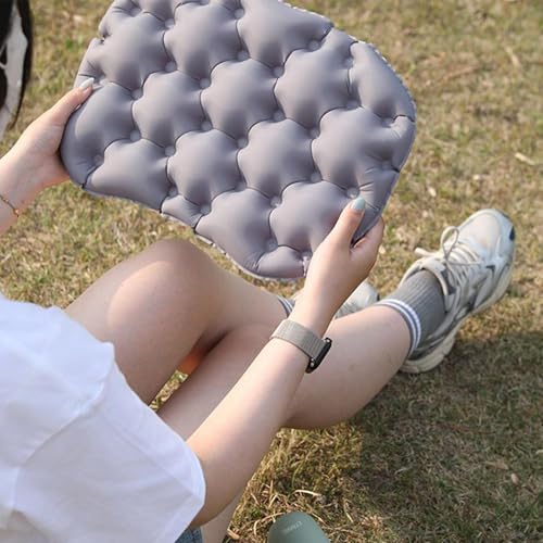 Coussin de voyage gonflable et pliable avec son récipient de rangement compact - 4