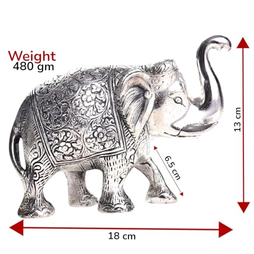 Image of KridayKraft Metal Elephant Silver Color for Showpiece Enhance Your Home,Office & Table and Gift for Have House Warming Anniversaries, Birthday..