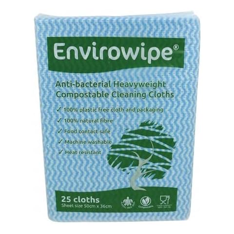 Envirowipe Antibacterial Cleaning Cloths 500x360mm Green (Pack of 25) EWF25G Cover