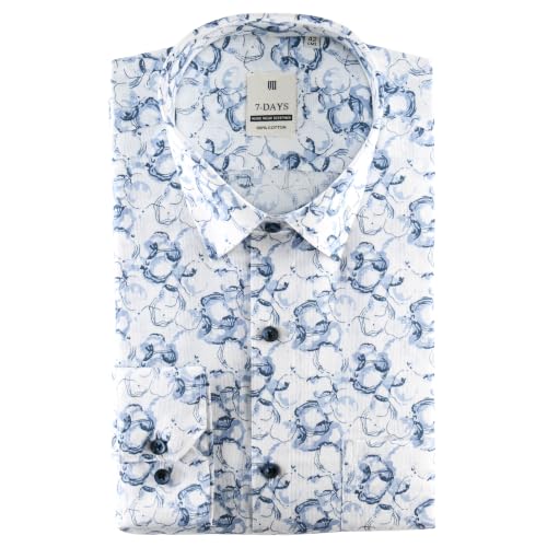 Image of 7-DAYS Men's Premium Formal Printed Shirt - 100% Cotton, Regular Fit, Full Sleeves, with Pocket - Stylish for Special Occasions.