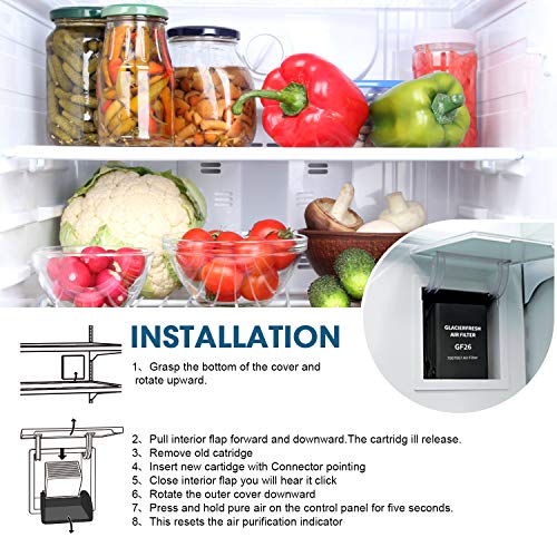 GLACIER FRESH 7007067 Air Purification Cartridge, Air Filter Replacement For Refrigerator 7007076 Air Filter (1 Pack)