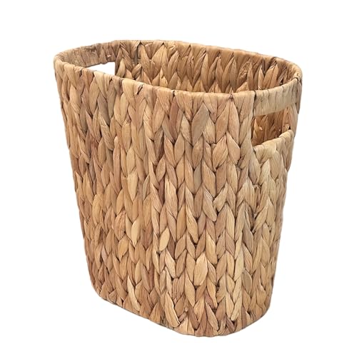 PINXIURY Wicker Trash Can