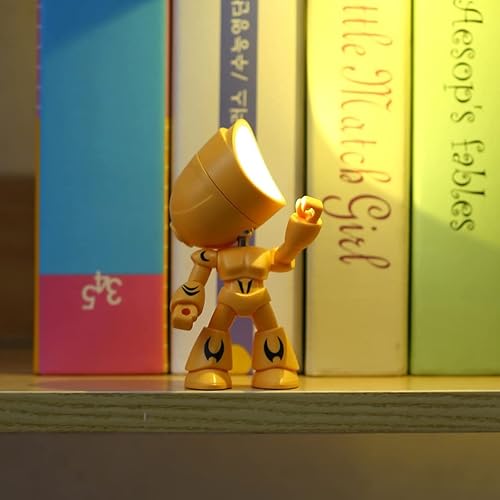 Miniatura 4 de Uonlytech Lindo mini robot lámpara de escritorio con forma de robot luz nocturna LED portátil lámpara de mesa pequeña para habitación de niños