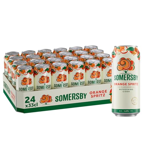 Somersby Orange Spritz Cider 0,5 l Dose| 24 Dosen fruchtiger Cider mit bittersüßem Orangen-Geschmack mit 4,5 Prozent Vol; ohne künstliche Farb-und Aromastoffe (24 x 0,5 l)