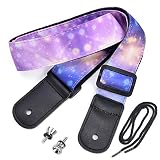 CLOUDMUSIC Ukulele Strap Tenor Concert Soprano Baritone Coloful Hawaii Floral Patterns For Adult Size Kids(Pink Purple Galaxy)
