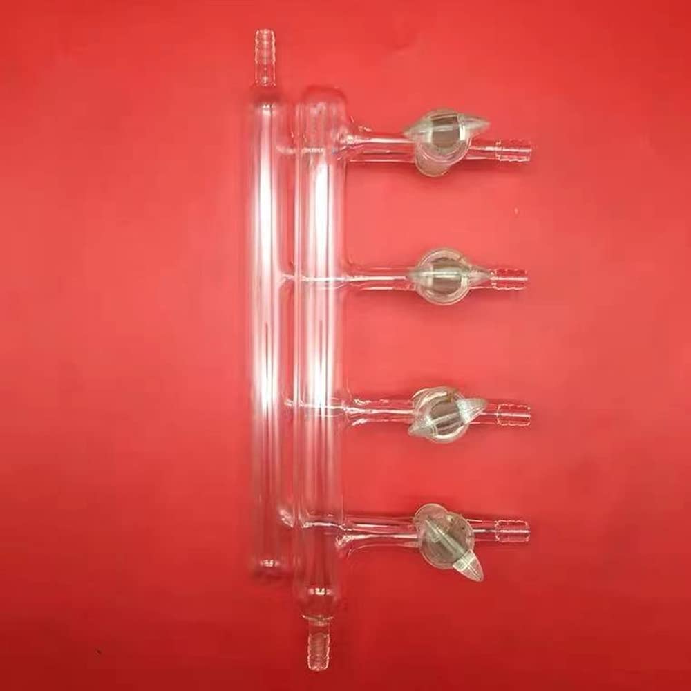 Distribuidor de gas al vacío de doble colector de vidrio for laboratorio con llave de paso de vidrio sólido de 4 puertos for aplicaciones de línea Schlenk