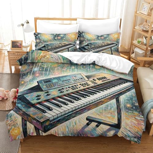 Housse de couette clavier électronique抗皱 microfibre douce fermeture éclair cachée