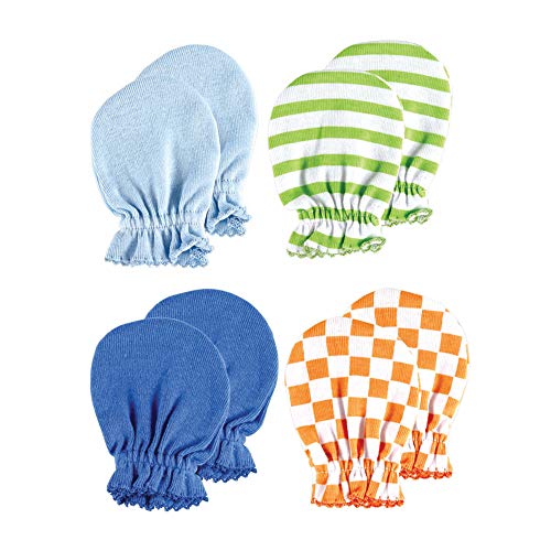 Luvable Friends Unisex Baby Cotton Scratch Mittens, Blue Green, One Size US