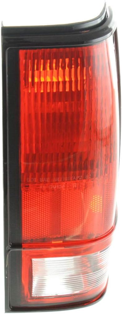 CarLights360 For Chevy S10/GMC S15/Sonoma 1982-1993 Tail Light Assembly Unit Passenger Side w/Black Bezel GM2801108 | 919650