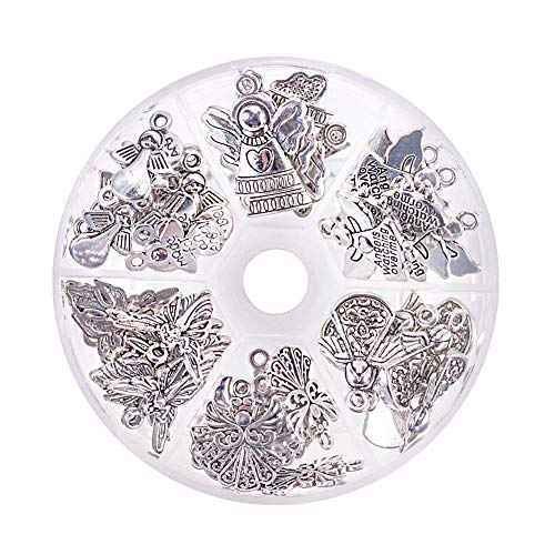 Pandahall elite 51 pcs 6 styles tibetan style alloy angel pendant…