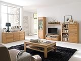 expendio Wohnzimmer Pisa 48 Eiche Bianco massiv 6-teilig Wohnwand Couchtisch Sideboard Wohnmöbel