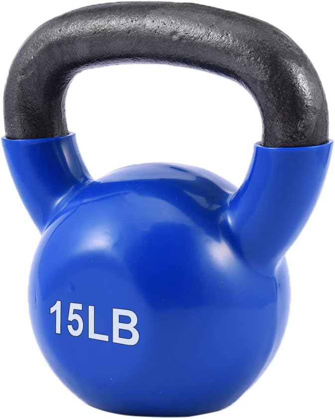 HUMKOMJ Kettlebell Weights Vinyl Coated Kettle Bell, Solid