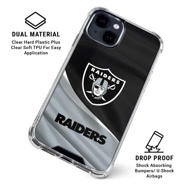 Skinit Clear Phone Case Compatible with iPhone 14 Plus - Officially Licensed NFL Las Vegas Raiders Design