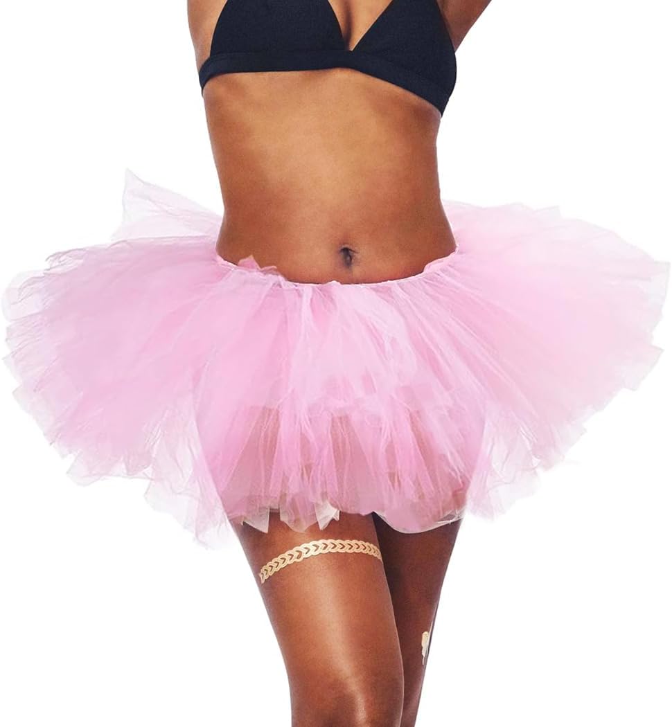 TWINKLEDE Hot Pink Tulle Tutu Skirt Ballet Bubble Dance Skirt Running Tututs for Women