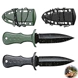 Outdoor Messer 2 Stück Neck Knife mit Kunststoffscheide Kugelkette Outdoor Neckknife Survival Messer Edelstahl Mini Messer Gürtelmesser Scharfes Survival Messer für Camping, Bushcraft & Trekking