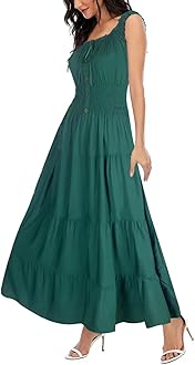 Women's 2025 Summer Boho Floral Print Tiered Casual Flowy Long Maxi Dress