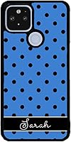 Vista 9 de Blue Black White Polka Dot Personalized Black Rubber Phone Case Compatible With Google Pixel 10, 10 Pro, 10 Pro XL, 9a, 9 Pro, Pixel 9, Pixel 9 Pro