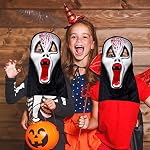 2 Piezas Halloween Terror M¨¢Scaras,M¨¢scara de Halloween Esqueleto Barbilla M¨¢scara para Carnaval,para Halloween Cosplay Grimace Festival Fiesta Show Mascarada,Unisex Talla ¨²nica