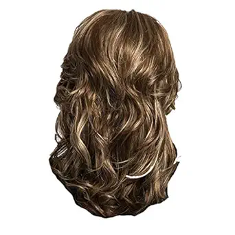 ELECTROPRIME Fashion Women Lady Blonde Layered Long Curly Full Head Real Human Hair Wigs