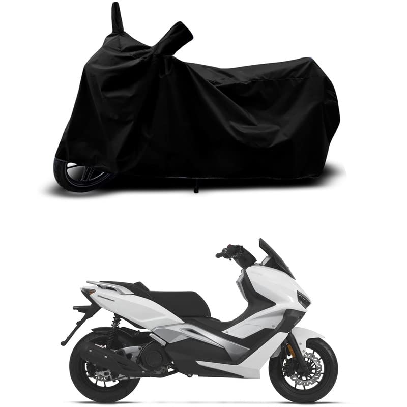 Image of 100% Scratchproof /UV-Rays /Heat Protection /Birds Dropping /Water Resistant /Dust Proof /Waterproof /Bike Scooty Two Wheeler Body Cover Compatible for Vieste 300 Matte BS6 All Varients[Black]