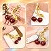 Crizaor Cherry Bag Charm Purse Charms Keychain- Car Cherry Accessories keychians Gifts for Women Mom Daughter Gifts Christmas For Women Valentine Bag Accessory Christmas Stocking Stuffers