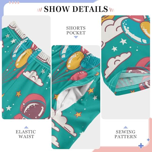 Cute Fox Astronauts Balloon Boys Pants for Kids Jogger Pants with Pockets S-XL4