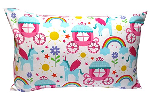 Taie d'oreiller à motif coche licorne princesse rose 40 x 60 cm et coussin Cover