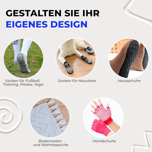 7 Artists Sock Stop Textilfarbe Grau 80 ml – Flüssiger Sockenstopper für Stoppersocken, Anti Rutsch Socken, Grip Socks Pilates | Antirutsch Kleber für Socken, Teppichfarbe