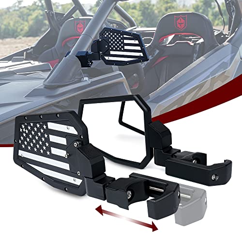 Lupar Aluminum UTV Side Mirrors Fits 1.75-2 Roll Cage Bar America USA Flag Pattern Side Rear View Mirror for Polaris RZR XP Turbo Can-Am Maverick X3 Yamaha Talon Kawasaki Pioneer