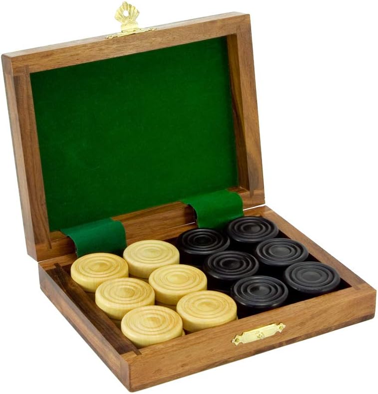 Sheesham & Boxwood Draughts Box