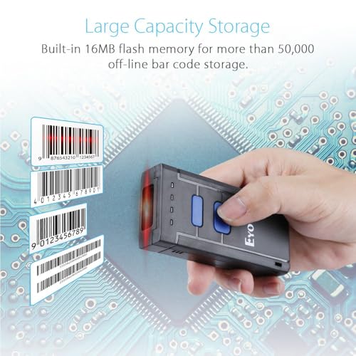 Image of Eyoyo Mini 1D Wireless Barcode Scanner Bluetooth,3-in-1 Bluetooth&2.4G Wireless&Wired Connection, Portable Inventory Bar Code Reader Compatible with iPhone, Android, Windows, Mac Tablets or Computers