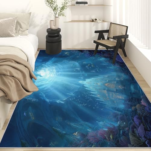 Tapis monde sous-marin lavable en machine et antidérapant - 3