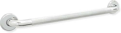 Mango de ducha de 24 pulgadas, agarre moleteado Barras de agarre de acero inoxidable 304 para bañeras y duchas Barandillas estándar ADA de cromo