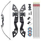 Ambidextrous Straight Bow, Archery Set for Right Left Hand, Long Bow for Adult Beginner, Takedown Re